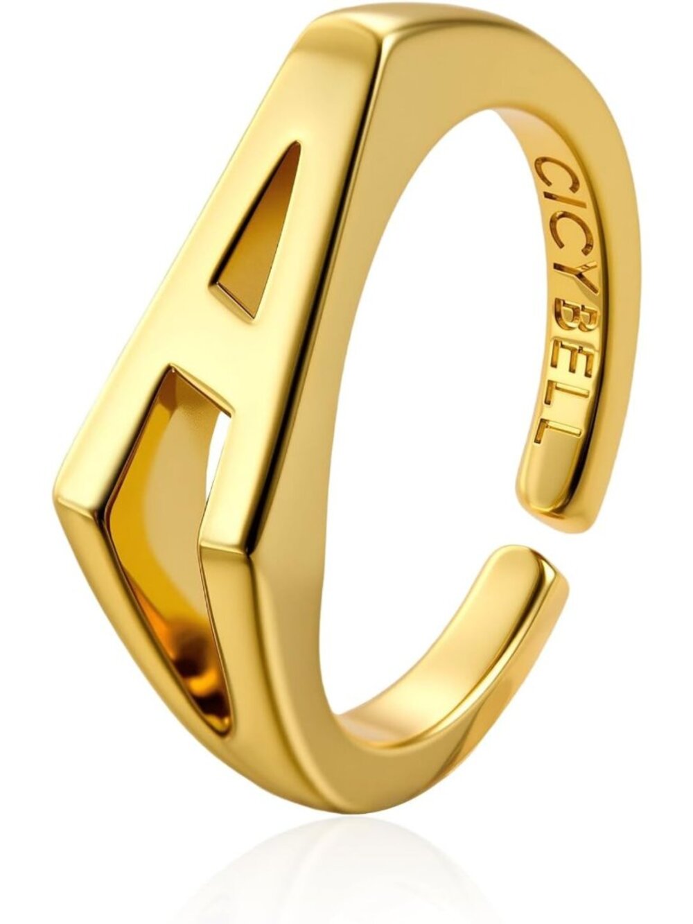 18k Gold Plated Adjustable Initial Rings for Women - Stylish Personalized